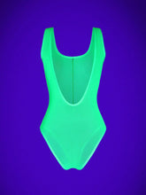 Fluorescent Sleeveless Backless Simple See-Through Bodysuit, Casual Vacation